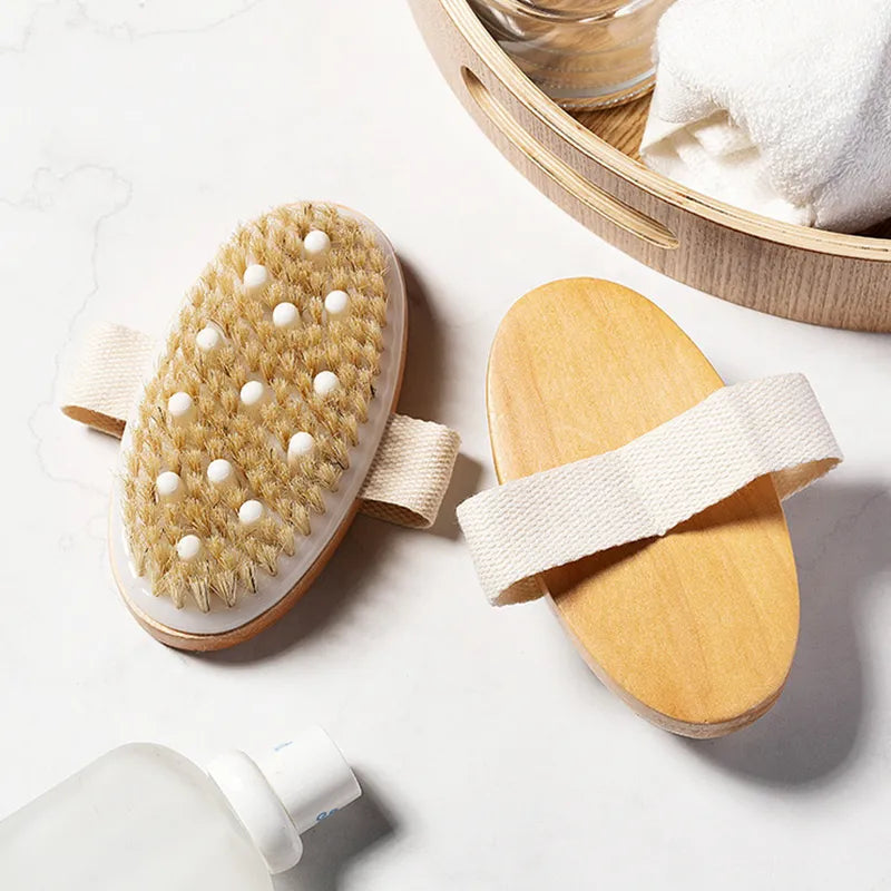2 In 1 Dry Skin Body Brush Natural Bristle Dead