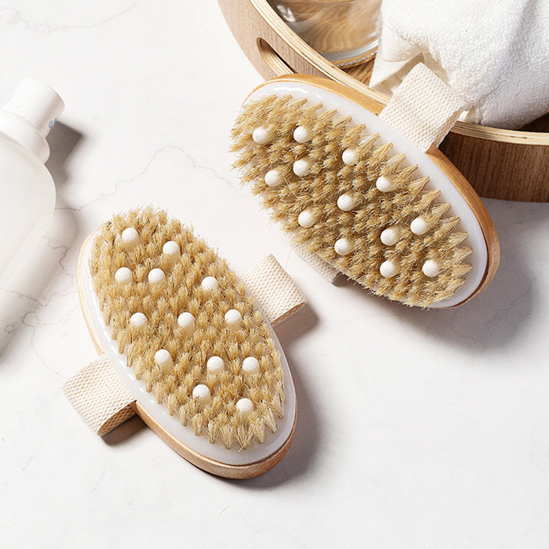 2 In 1 Dry Skin Body Brush Natural Bristle Dead